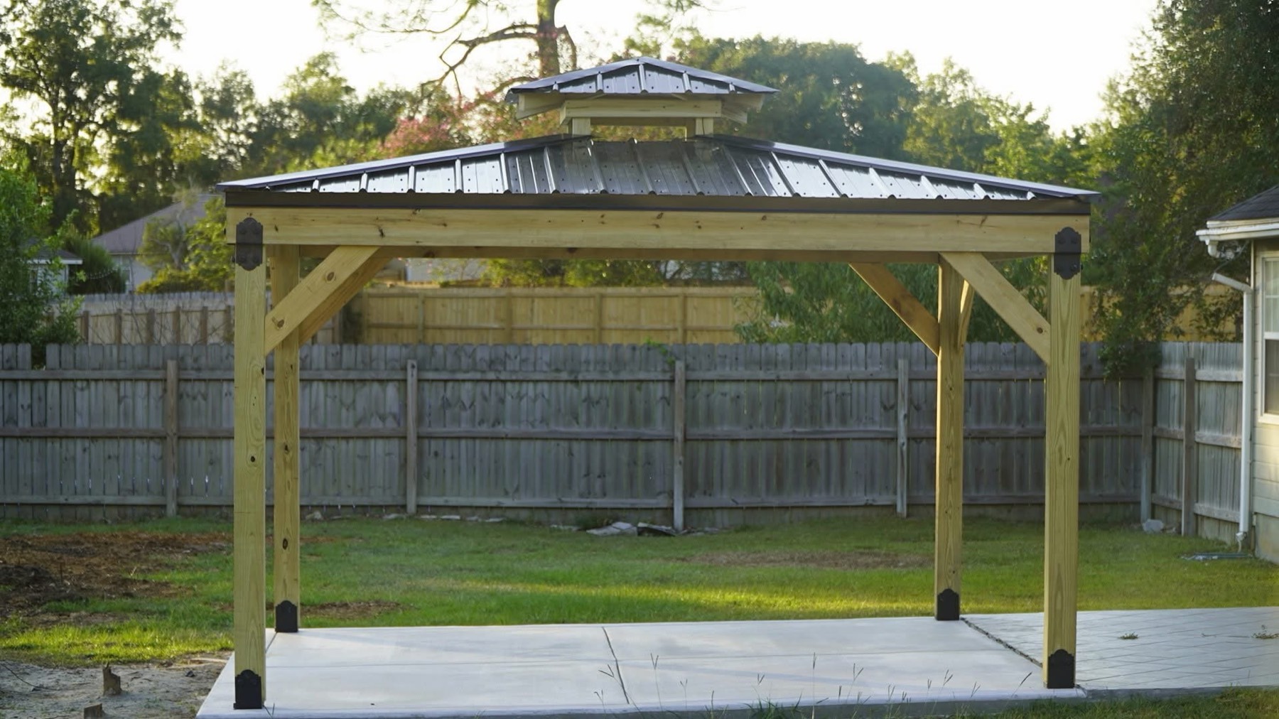 Gazebo on a new concrete pad