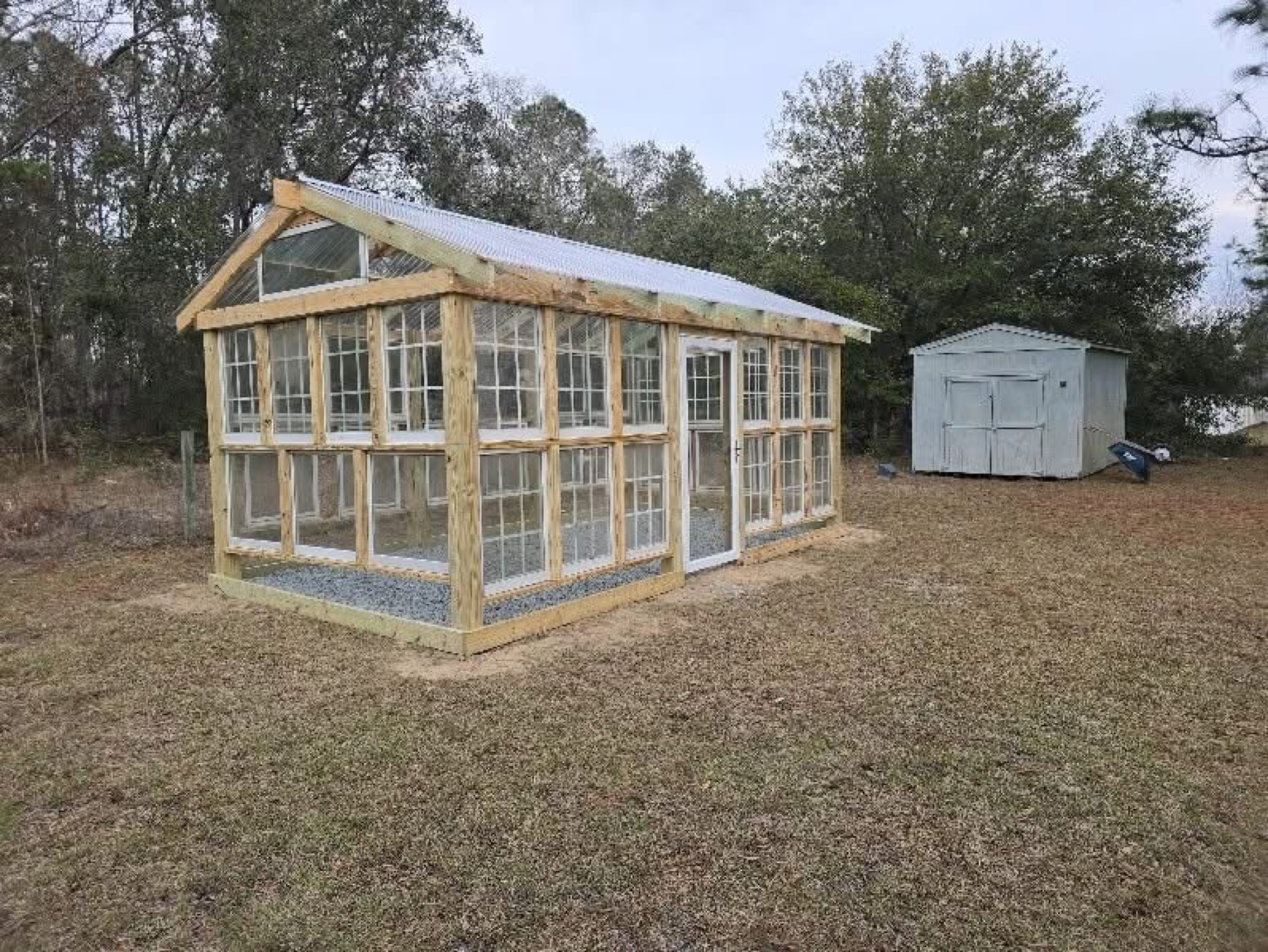 Greenhouse built from reclaimed windows